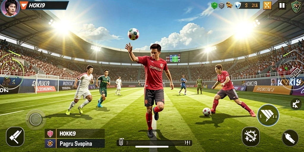 Screenshot gameplay HOKI9 yang menampilkan serunya pertandingan olahraga.