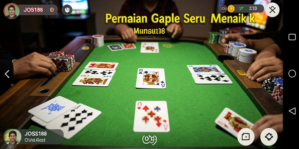 Screenshot menampilkan aksi seru gameplay Gaple JOSS188.