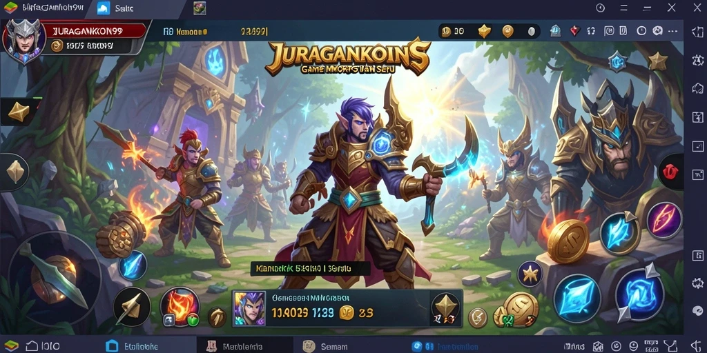 Screenshot gameplay JURAGANKOIN99 menampilkan aksi seru dan petualangan yang mendebarkan.